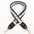 Verstellbarer dunkelblauer und silberner Taschenriemen mit goldenen Karabinerhaken - Blau
