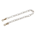 White acrylic thick chain bag strap with gold lobster clasps for handbags - 60CM / White