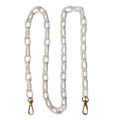 Removable white acrylic chunky chain strap with gold lobster clasps for handbags - 100cm / White
