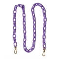 Purple acrylic chunky chain strap with golden metal clasps for fashion handbags - 100cm / Deep purple