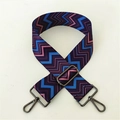 Adjustable woven chevron replacement strap with navy and purple stripes for bags - Purple Pattern Gunmetal Buckle