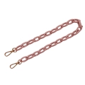 Pink acrylic replacement handbag chain strap with pale gold metal lobster clasps - 60CM / Pink