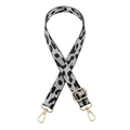 Adjustable leopard print canvas bag strap with gold metal buckles for crossbody bags - Silver Gray