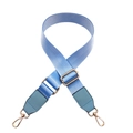 Close-up of light blue nylon strap with dark teal leather and gold metal buckle - Light Blue