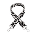 Detail of adjustable leopard print jacquard strap with silver metal swivel hooks - Silver White Grey + Silver Buckle