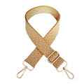 Adjustable wide replacement strap with yellow geometric jacquard and gold metal buckles - Silver Clasp / Yellow (D3)