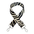 Verstelbare brede schouderriem met zwart-wit zebrapatroon en gouden draadaccenten - Zebra Gouddraad + Zilveren Gesp