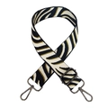 Detailopname van geweven zebra tasriem met verstelbare gespen in gunmetal metaal - Zebra Gouddraad + Gunmetal Gesp