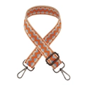 Detail of colorful wave pattern woven strap with gunmetal swivel snap hooks and buckle - B4 Orange + Gunmetal Buckle
