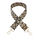 Correa ajustable de 3,8cm con estampado de leopardo y mosquetones de metal dorado - Leopardo A Caqui Hilo de Oro + Hebilla Dorada