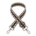 Detail of 3.8cm wide replacement strap with black and grey wavy geometric pattern - B7 Dark Coffee + Gunmetal Buckle