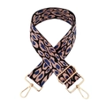 Detail of adjustable leopard print bag strap with high-density fabric and gold metal buckles - Silver Clasp / 3-B Black Pink Leopard