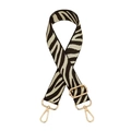 Verstelbare tasriem met zwart-wit zebrapatroon en goudkleurige metalen haken - Gouden Zijde Zebra