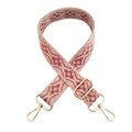 Ethno-Stil Schultergurt in Pink und Lila mit goldenen Metallhaken für Handtaschen - Hellrosa Lotusrosa