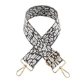 Correa ajustable de 5cm con estampado de leopardo y ganchos dorados en blanco - Cierre Plateado / Gris