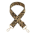 Adjustable 3.8cm leopard print wide shoulder strap with gold-tone metal hardware - Yellow + Silver Buckle