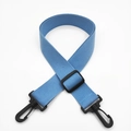 Adjustable light blue woven nylon shoulder strap for bags with black plastic hardware - Lake Blue