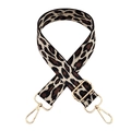 Correa de bolso ajustable con estampado de leopardo y ganchos dorados metálicos - Leopardo Blanco Arroz 1