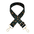 Adjustable leopard print shoulder strap in dark green with gold hardware hooks - Leopard Green 1