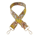 Verstellbarer breiter Taschenriemen mit Paisley-Blumenmuster und goldenen Metallkarabinern - Gelbe Serie