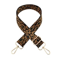 Adjustable 3.8cm leopard print replacement shoulder strap with gold metal buckles - Leopard Green 2