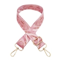 Verstellbarer Schultergurt mit Blumenmuster, rosa Marmordesign und Goldkarabinern - Stil 124 (Goldene Schnalle)