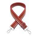 Detail of 3.8cm colorful striped woven strap with silver metal lobster clasps - Red Brown Stripe Silver Buckle