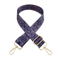 Adjustable wide shoulder strap with purple snake print and gold metal buckles - Pattern 183 + Gold Buckle