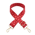 Adjustable red patterned shoulder strap with gold metal buckles for crossbody bags - Pattern 177 Gold Buckle