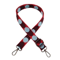 Adjustable colorful polka dot bag strap with secure metal lobster clasps and buckles - Light Blue Purple Red Gunmetal Buckle
