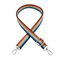 Verstelbare regenboog tasriem met glanzende zijde en zilveren metalen draaihaken - Regenboog + Zilveren Gesp