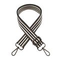 Correa de bolso ajustable a rayas con hilos dorados y ganchos de metal oscuro - Hebilla Gris Plomo