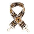 Tracolla per borsa stile etnico boho in poliestere ricamato con ganci dorati regolabili - N. 1 Beige Giallo Grigio