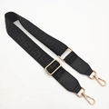 Adjustable black jacquard shoulder strap with geometric pattern and gold hardware - Black