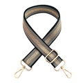 3.8cm leopard print bag strap in black and grey with gold metallic thread finish - Twist Gold Thread Grey