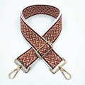 Bandoulière réglable large avec motif chevron orange et boucles en métal doré - Chevron Orange
