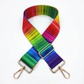 Verstelbare regenboog tasriem met goudkleurige metalen haken voor schoudertassen - Regenboog