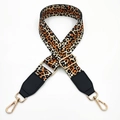 Adjustable leopard print shoulder strap with gold metal buckles for cross-body handbags - Gradient Leopard
