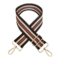 Adjustable 5cm wide replacement shoulder strap with red green stripes and gold hooks - Mixed Color Coffee Edge