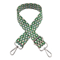 Colorful peacock pattern wide shoulder strap with silver metal lobster clasps for bags - Green White Red Blue (Silver Buckle)