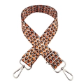 Detail of adjustable woven shoulder strap with orange and grey fish scale patterns and silver buckle - Orange Black Gray (Silver Buckle)