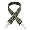 Adjustable bag strap with green and brown peacock scale pattern and silver metal hooks - Light Green Purple Red (Silver Buckle)