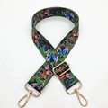 Adjustable camouflage shoulder strap with colorful butterfly patterns and gold hooks - Butterfly