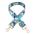 Adjustable wide replacement strap with colorful floral patterns and gold metal clips - Silver Clasp / No. 215