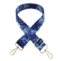 Adjustable crossbody shoulder strap featuring a blue marble pattern and gold metal hooks - Marble Starry Pattern (219)