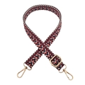 Ethnic woven shoulder strap with geometric pattern and gold hardware for crossbody bags - Gold Buckle / Blue Orange