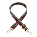 Detail of adjustable colorful nylon strap with golden metal lobster clasps and buckles - Yellow-Green