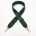 Adjustable dark green nylon shoulder strap with gold metal buckles for crossbody bags - Green / Gold Buckle