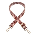 Close-up of 2.5cm Bohemian chevron woven strap with adjustable golden lobster clasps - Beige Brown Light Blue