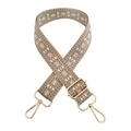 Adjustable 3.8cm jacquard crossbody bag strap with khaki geometric rhombus pattern - 19-Beige Khaki